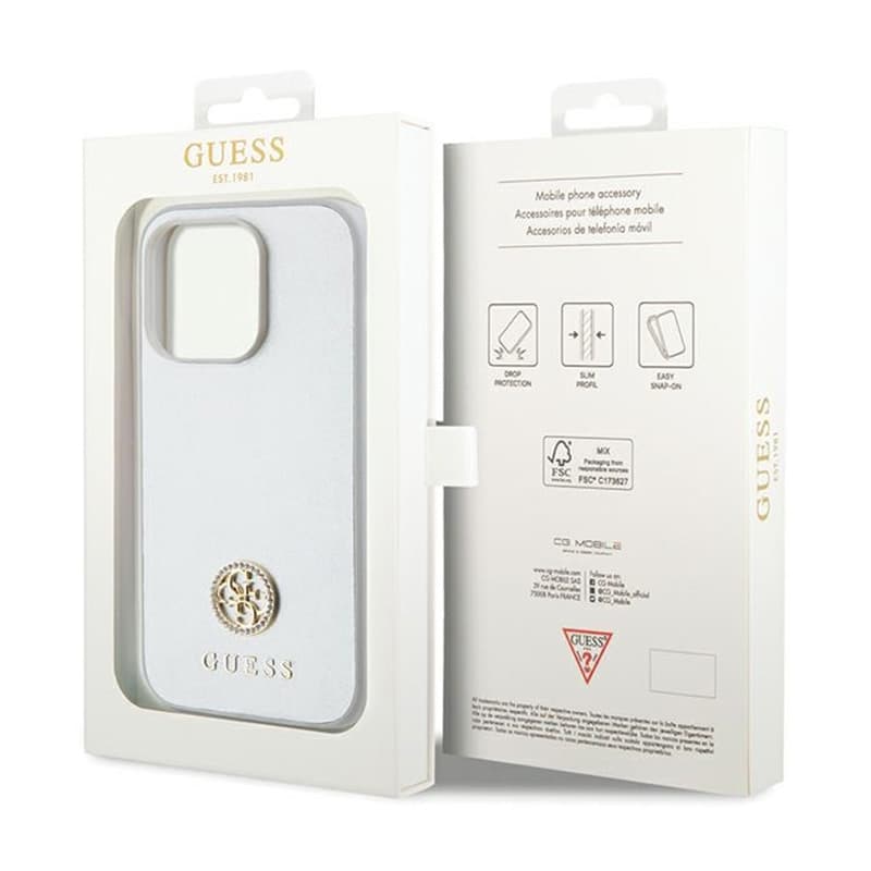 Guess 4G Strass Metal Logo - Case iPhone 15 Pro (silver) 8