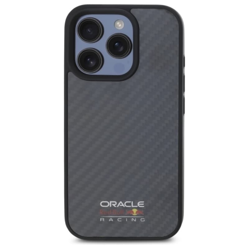 Red Bull Carbon Fiber Shiny Logo MagSafe - iPhone 16 Pro Max Case (Black) 3