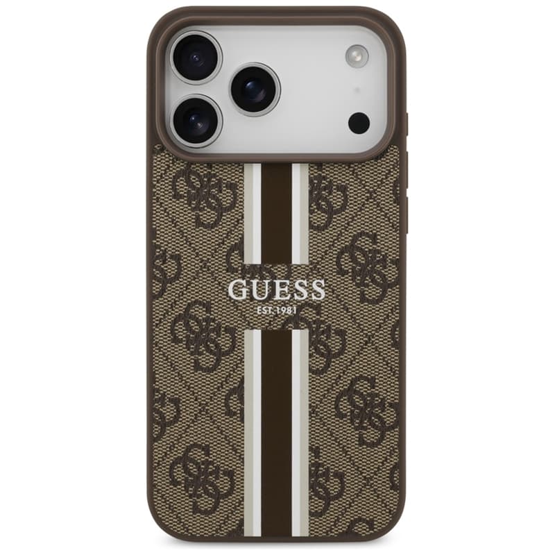 Guess 4G Printed Stripes MagSafe - Case iPhone 17 Pro Max (brown) 3