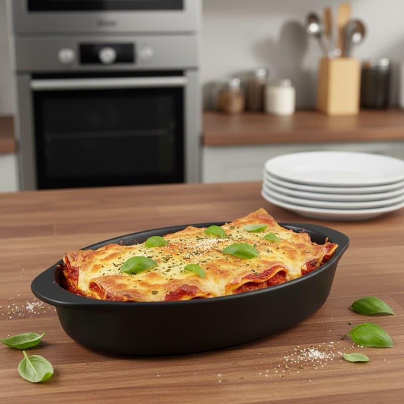 Alpina - Ceramic Oven Dish, Oval, 27x17x5.3 cm (Black) 3