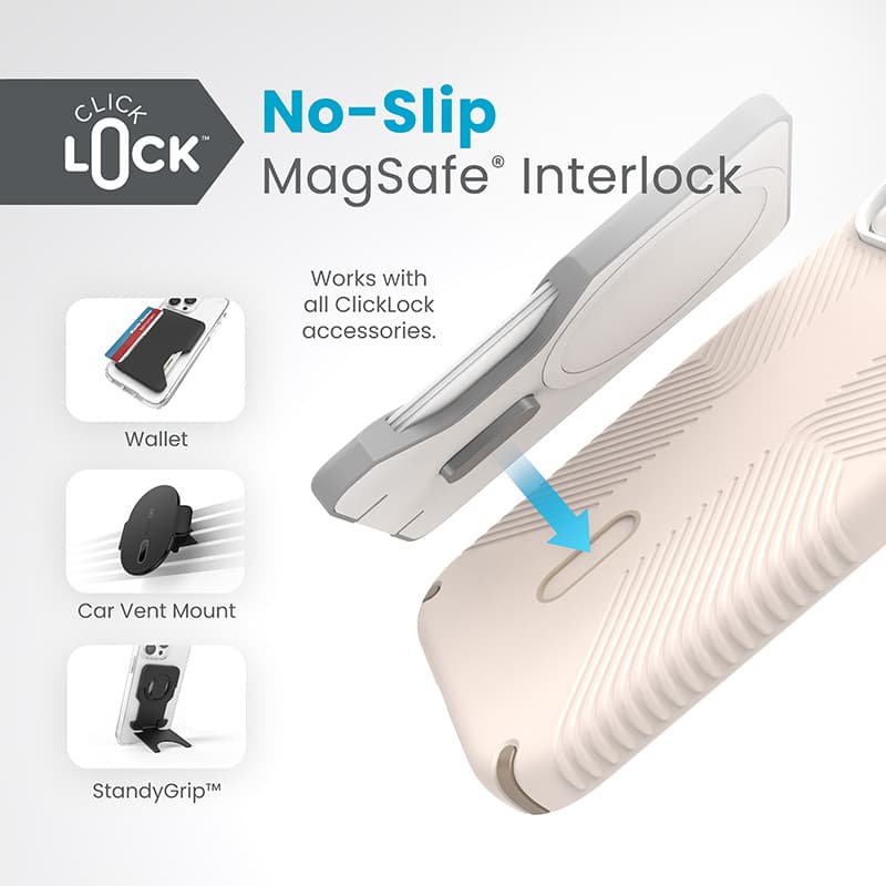 Speck Presidio2 Grip ClickLock & MagSafe - iPhone 17e / 16e / 15 / 14 / 13 Case (Bleached Bone / Heirloom Gold / Hazel Brown) 2