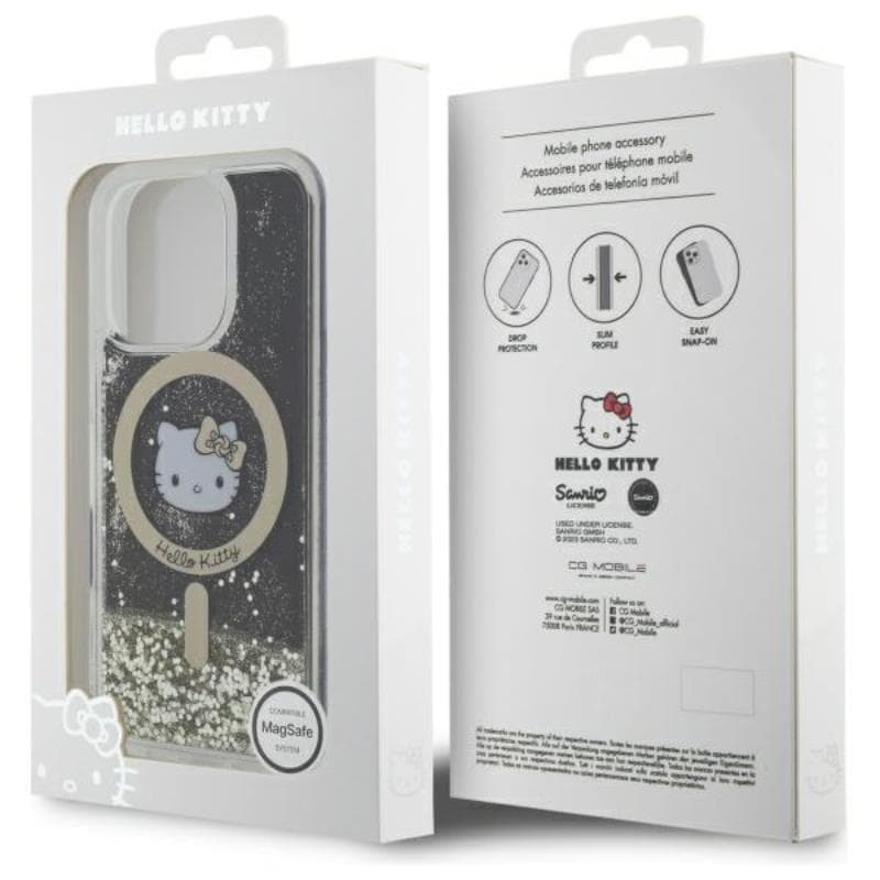 Hello Kitty Liquid Glitter Fever MagSafe - Case for iPhone 16 Pro (black/gold) 8