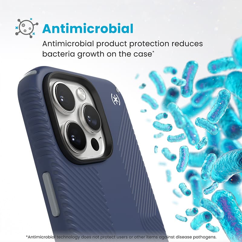 Speck Presidio2 Grip ClickLock & MagSafe - iPhone 16 Pro Max Case (Coastal Blue / Dust Gray / White) 5