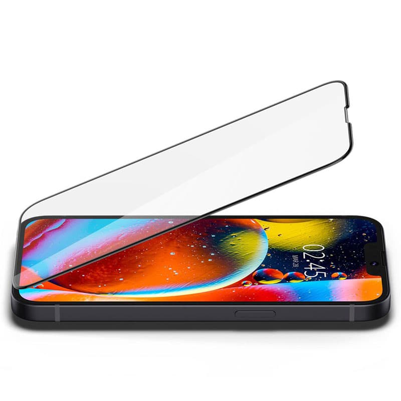 Spigen Glass FC - Tempered Glass for iPhone 17e / 16e / 14 / 13 / 13 Pro (Black Frame) 4