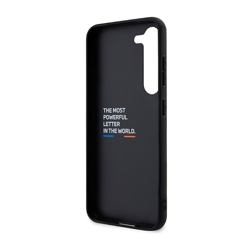 BMW Leather Hot Stamp Tricolor - Case for Samsung Galaxy S23+ (Black) 7