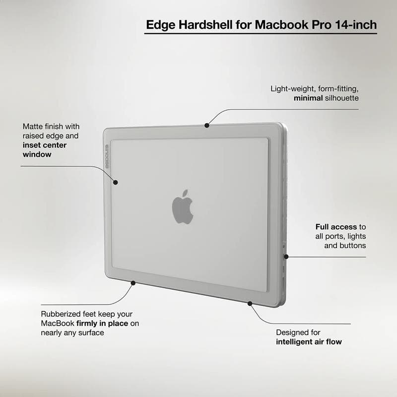 Incase Edge Hardshell Case - Case for MacBook Pro 14" (M4/M3/M2/M1/2024-2021) (Clear) 7