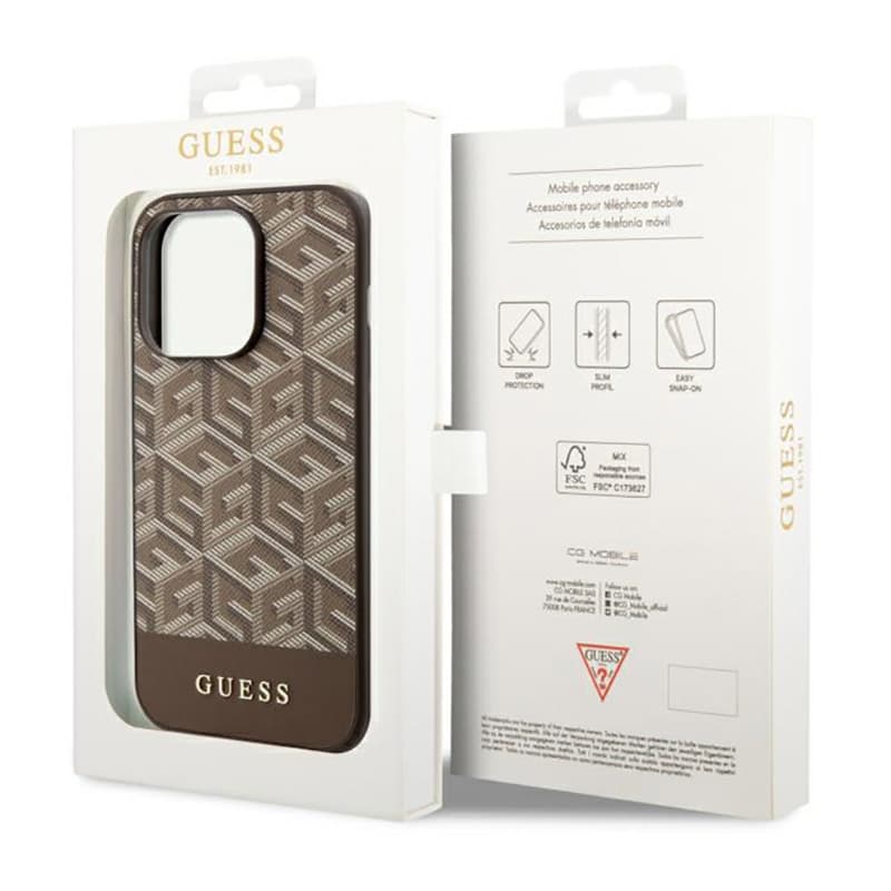 Guess GCube Stripes MagSafe - Case for iPhone 14 Pro (Brown) 8