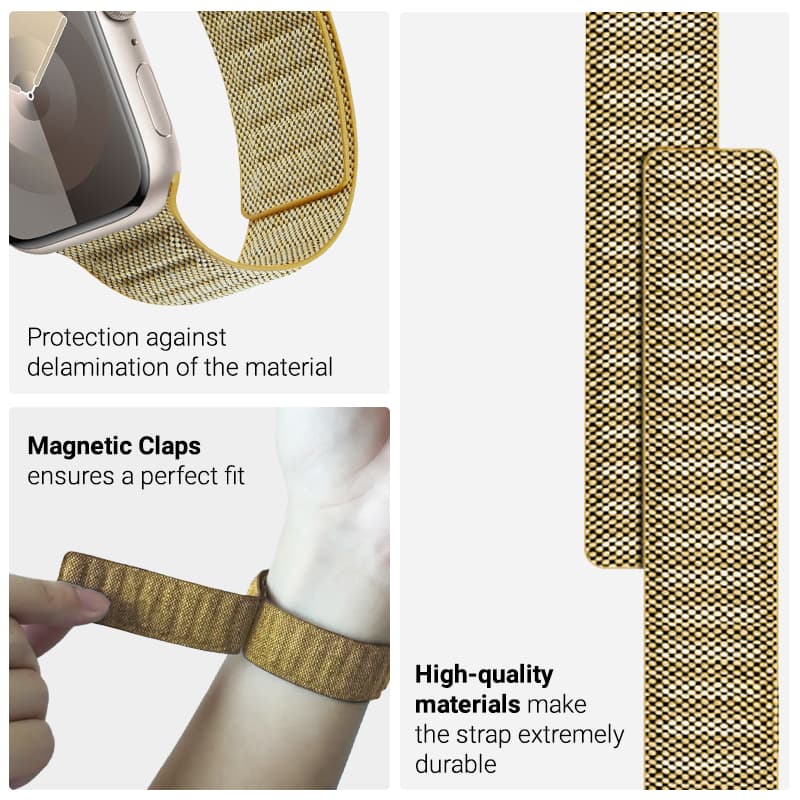 Crong Melange - Magnetic strap for Apple Watch 38/40/41/42 mm (yellow melange) 7
