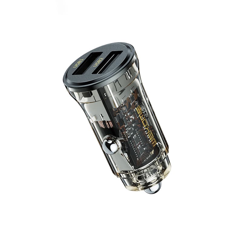 WEKOME WP-C40 Vanguard Series - Car charger 2 x USB Fast Charging 15W (Black / Transparent) 1