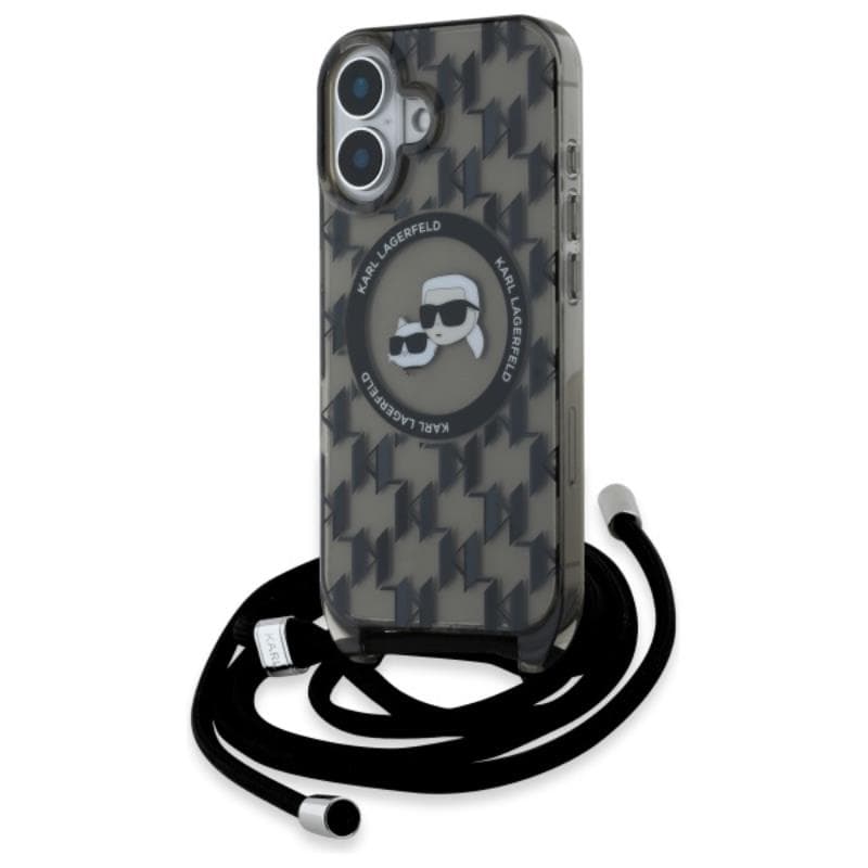 Karl Lagerfeld IML Crossbody Monogram Karl & Choupette Head MagSafe - Case for iPhone 16 (black) 1