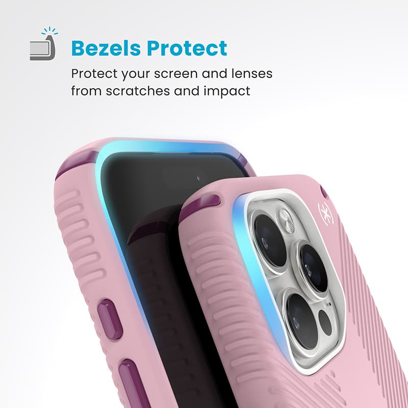 Speck Presidio2 Grip ClickLock & MagSafe - Case for iPhone 16 Pro (Wednesday Pink / Boysenberry Purple / White) 6