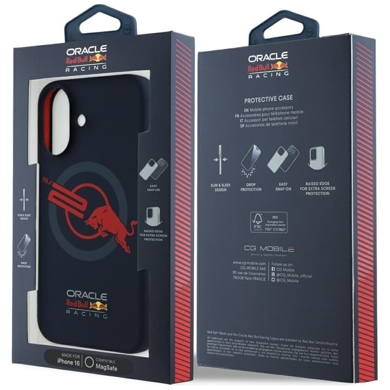 Red Bull HC Silicone Logo Red Lining MagSafe - iPhone 16 Case (Navy Blue) 8