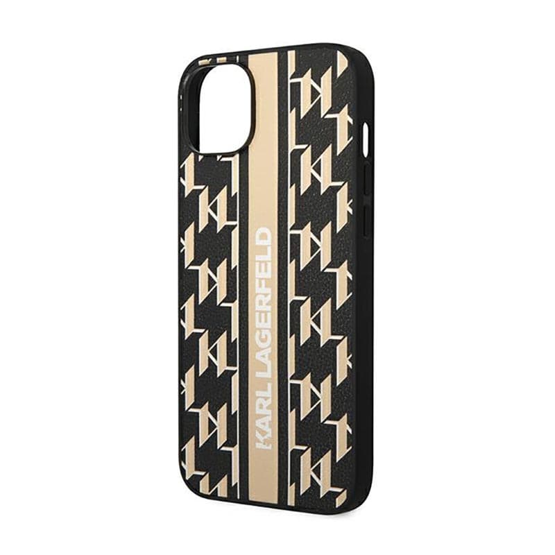 Karl Lagerfeld Monogram Stripe - Case for iPhone 14 Plus (Brown) 6