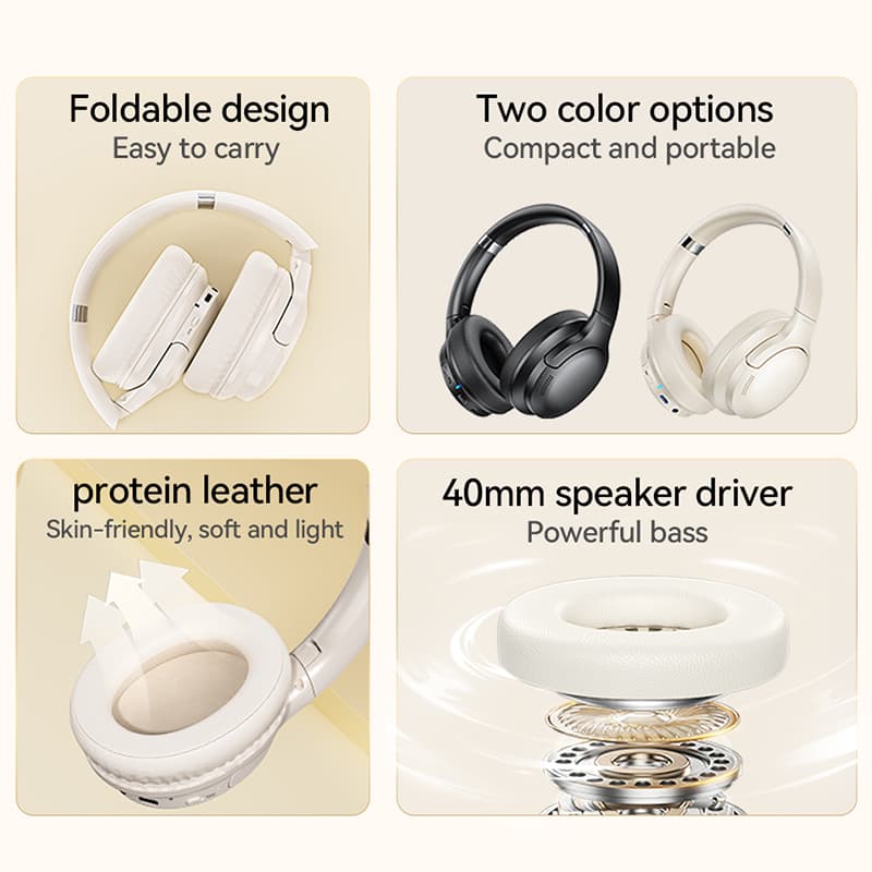 WEKOME M11 Enjoyer Series - Wireless Over-Ear Bluetooth V5.3 ANC Headphones (White) 4