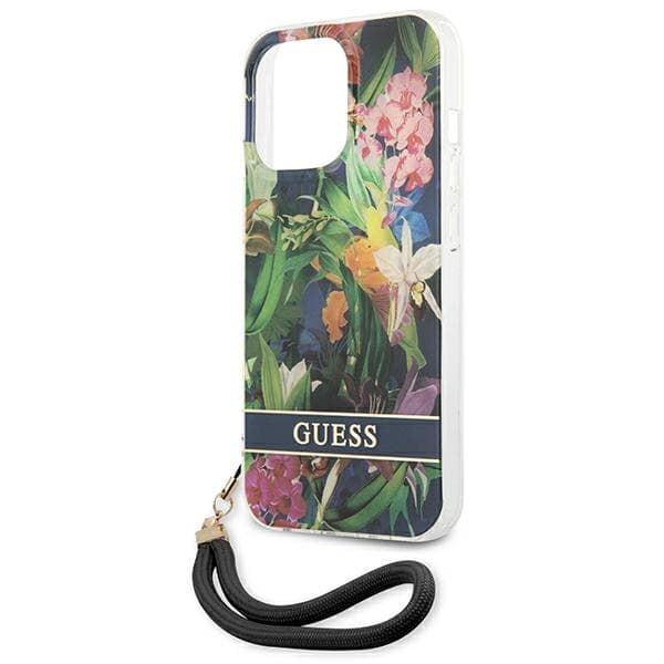 Guess Flower Cord - Cover for iPhone 13 Pro (Blue) 6