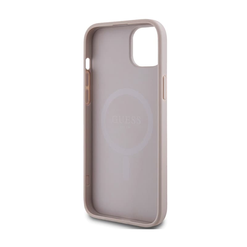 Guess 4G Collection Leather Metal Logo MagSafe - Case for iPhone 15 Plus / 14 Plus (pink) 7