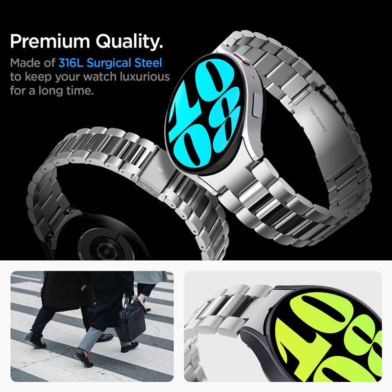 Spigen Modern Fit Band - Bracelet for Samsung Galaxy Watch 6 44 mm (Silver) 3