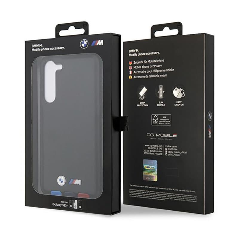BMW Leather Hot Stamp Tricolor - Case for Samsung Galaxy S23+ (Black) 8