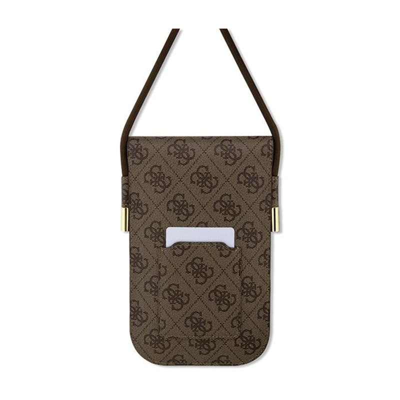 Guess 4G Metal Script Logo - Handbag crossbody for phone (brown) 2