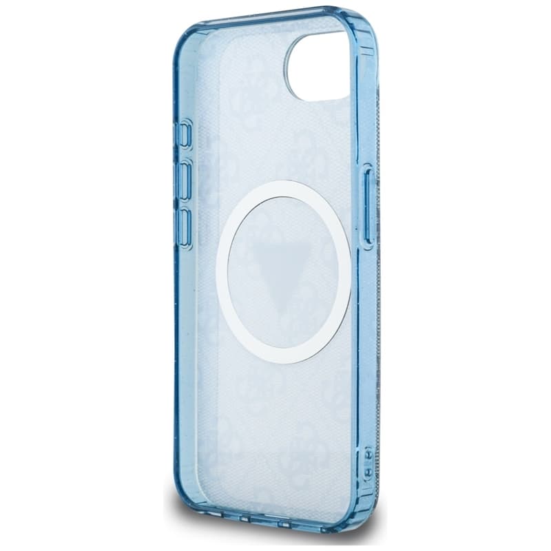 Guess IML Metal Glitter 4G Circle Triangle MagSafe - Case for iPhone 16e (blue) 7