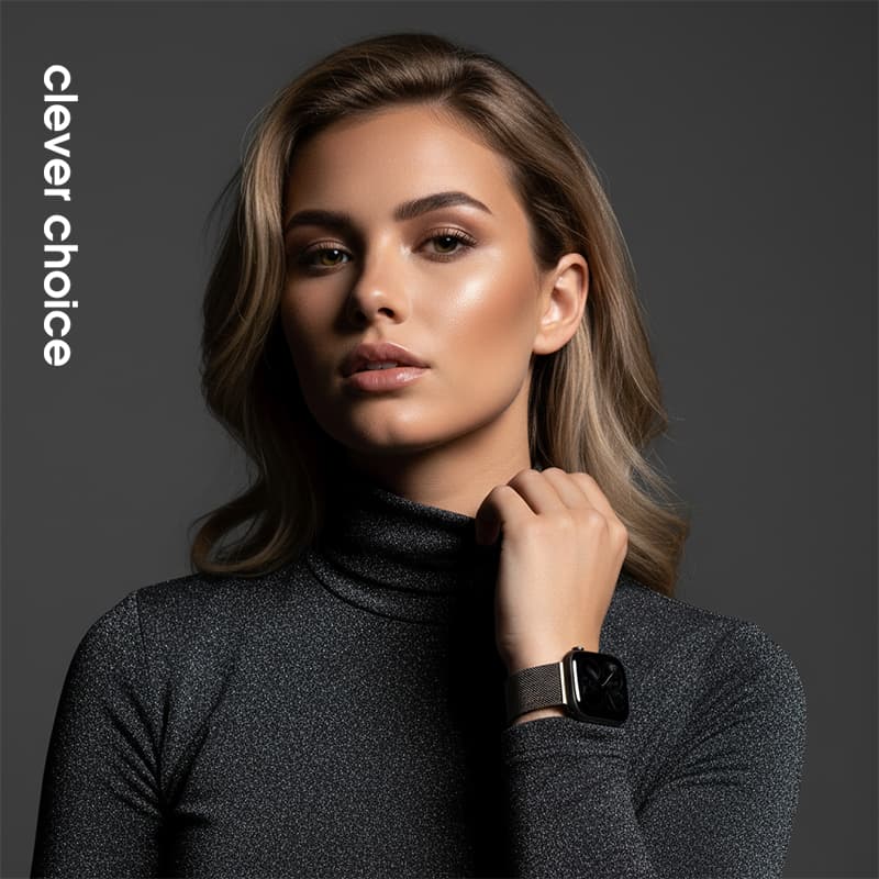 Crong Milano Steel - Stainless Steel Strap for Apple Watch 38/40/41/42 mm (Graphite) 3