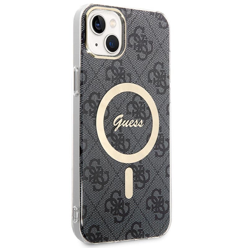 Guess Bundle Pack MagSafe 4G - Set of case for iPhone 14 Plus + MagSafe charger (Black/Gold) 5