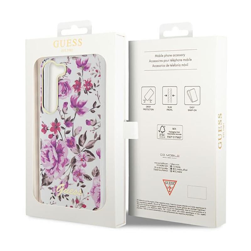 Guess Flower Collection - Case for Samsung Galaxy S23+ (White) 7