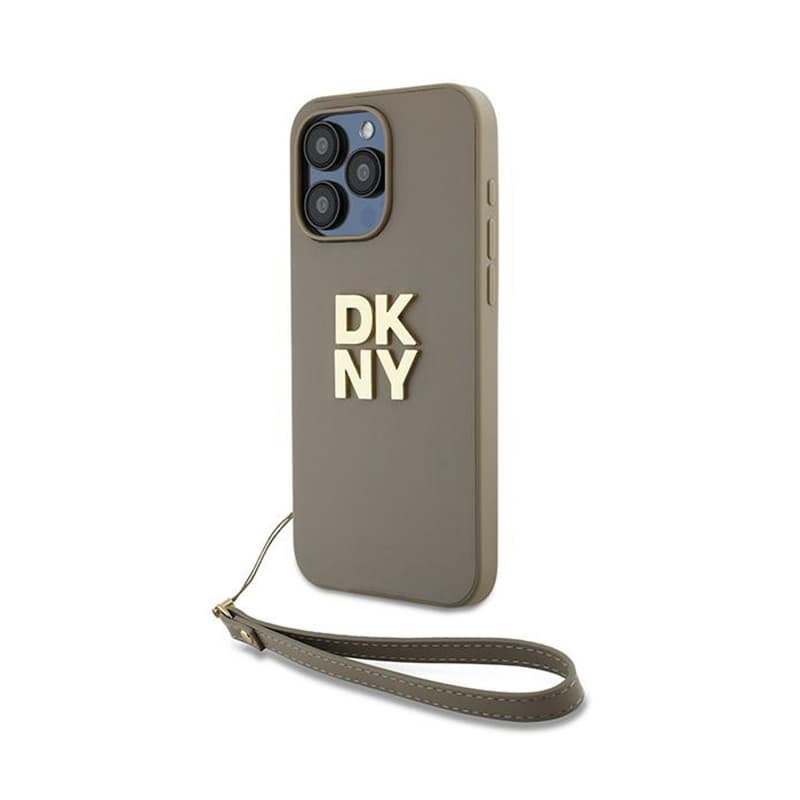 DKNY Wrist Strap Stock Logo - Case for iPhone 15 Pro Max (Beige)