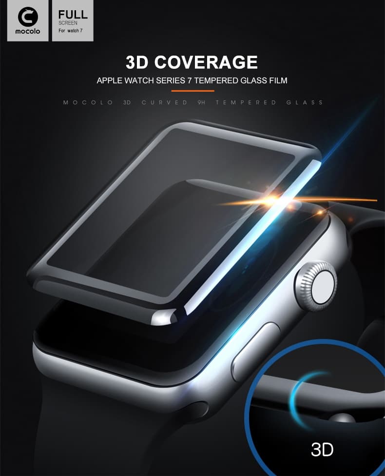 Mocolo 3D Glass Full Glue - Protective Glass for Apple Watch 7/8 41 mm screen 8