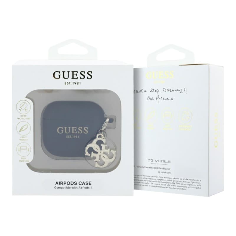 Guess Silicone 4G Charm - AirPods 4 Case (black) 3