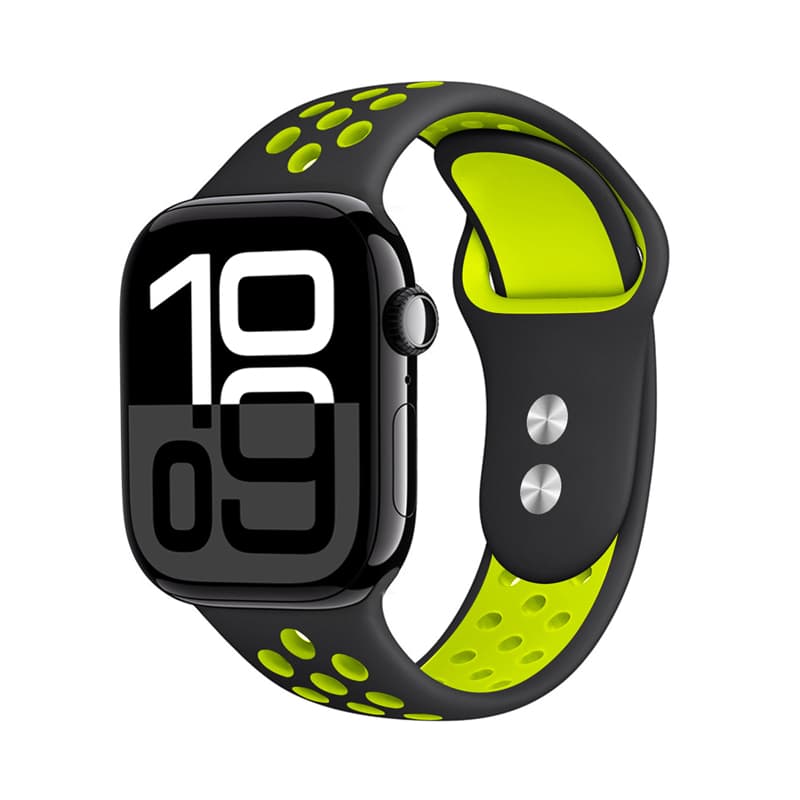 Crong Duo Sport - Apple Watch Band 38/40/41/42 mm (Black/Lime) 2