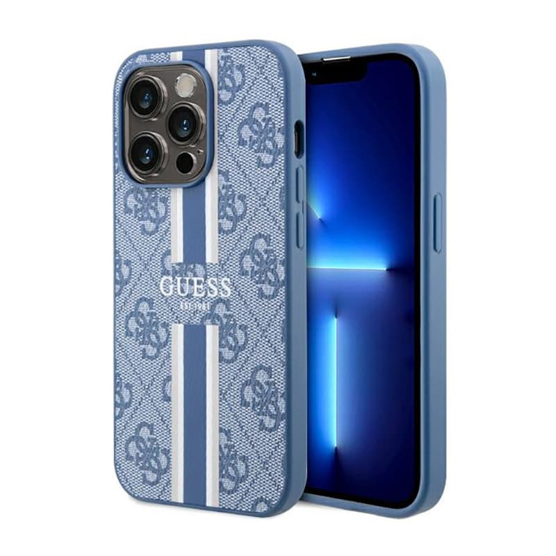 Guess 4G Printed Stripes MagSafe - Case for iPhone 14 Pro (Blue) 1