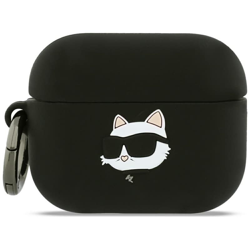 Karl Lagerfeld Silicone Choupette Head 3D - AirPods Pro 3 Case (Black)