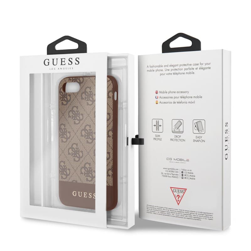 Guess 4G Bottom Stripe Collection - Etui iPhone SE 2020 / 8 / 7 (Brown) 7