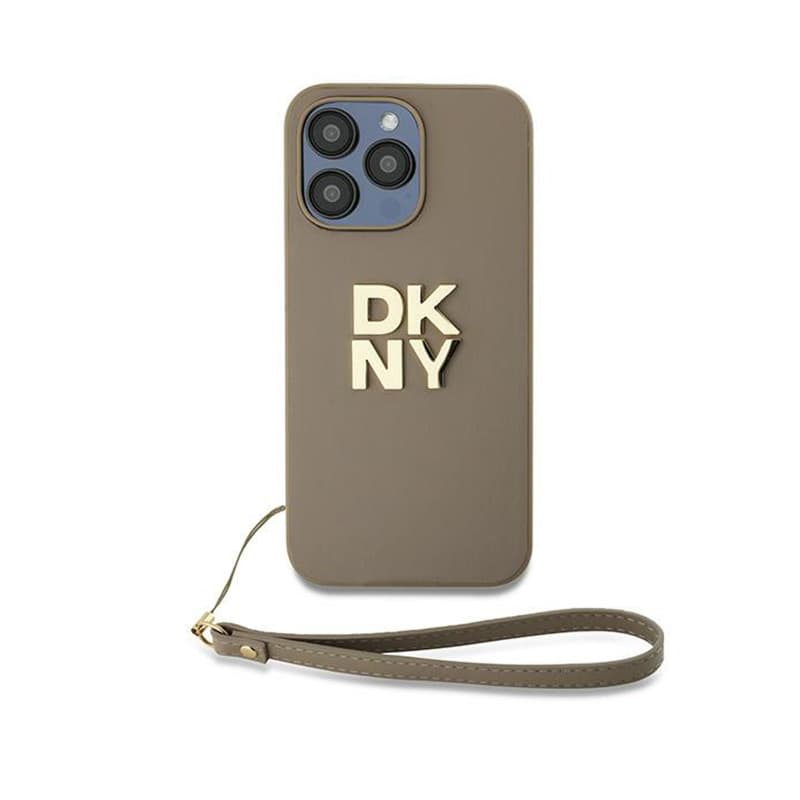 DKNY Wrist Strap Stock Logo - Case for iPhone 15 Pro Max (Beige) 2