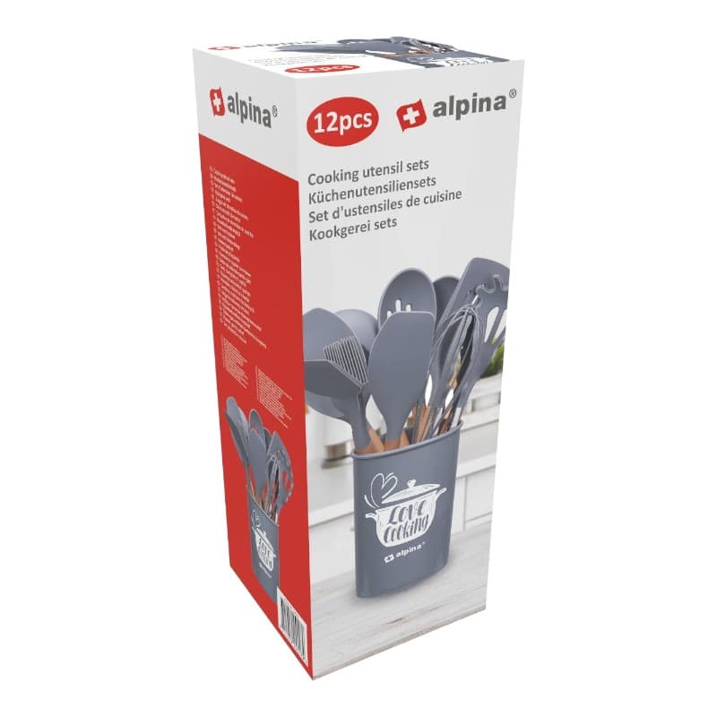 Alpina - Set of silicone kitchen utensils with a stand, 12 pieces 7