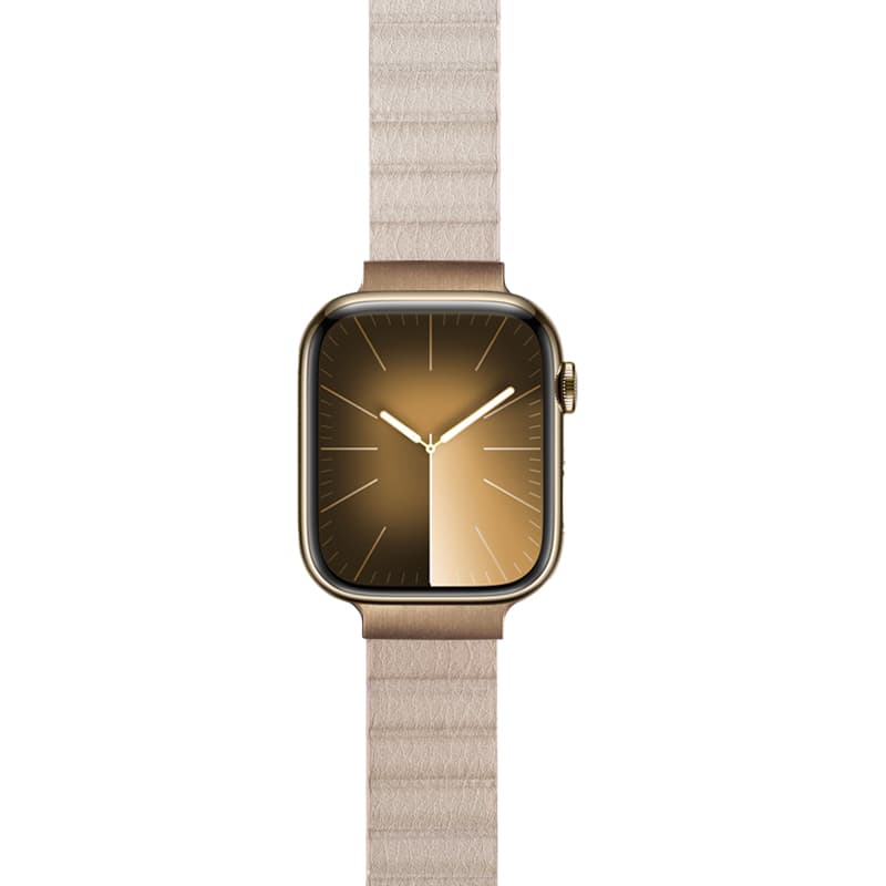 Crong Eclipse - Magnetic Leather Apple Watch Band 38/40/41/42mm (Beige) 3