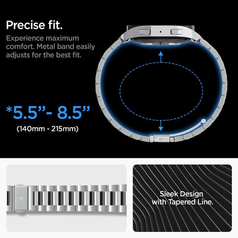 Spigen Modern Fit Band - Bracelet for Samsung Galaxy Watch 6 44 mm (Silver) 5