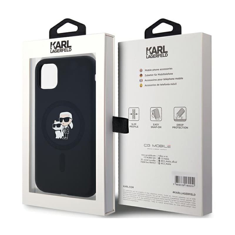 Karl Lagerfeld Silicone Karl & Choupette MagSafe - Case for iPhone 11 (Black) 8