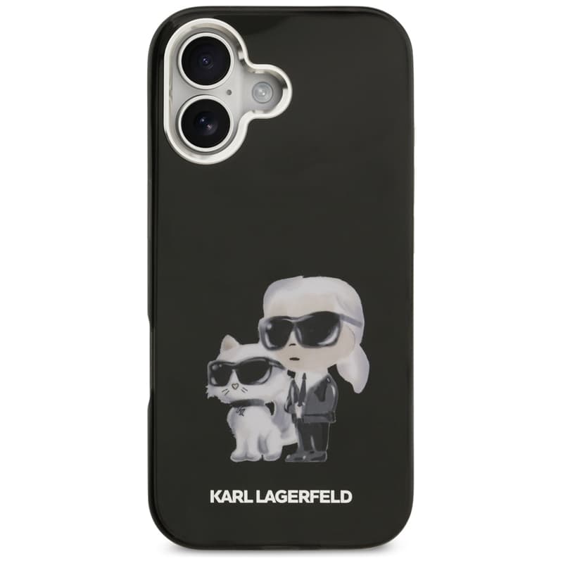 Karl Lagerfeld IML Aquarelle Karl & Choupette & Logo MagSafe - Case iPhone 17 (Black) 3