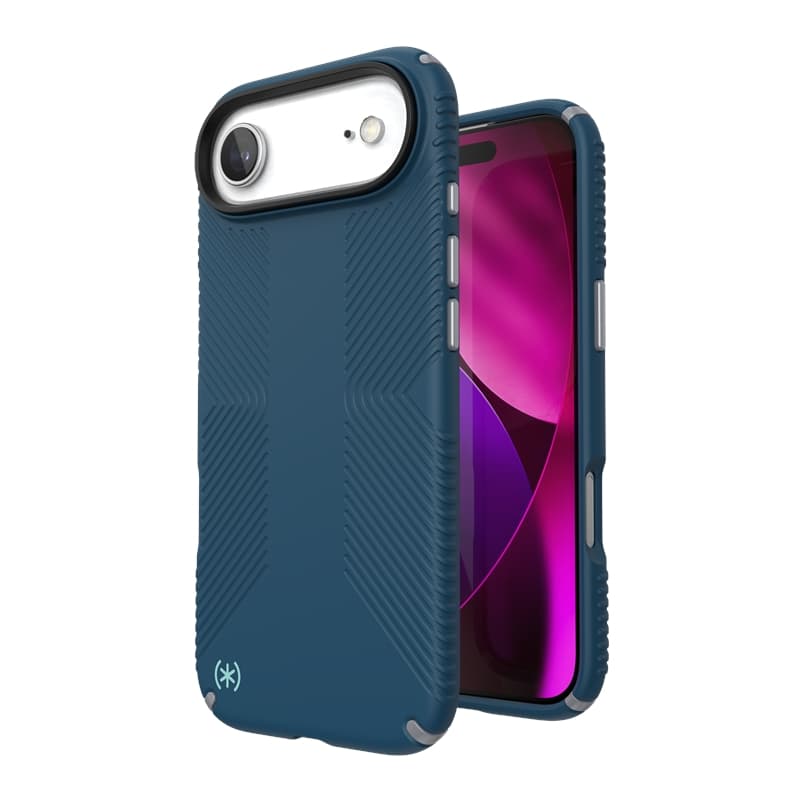Speck Presidio2 Grip MagSafe - iPhone Air Case (Deep Sea / Silver Metallic / Spell Blue) 1