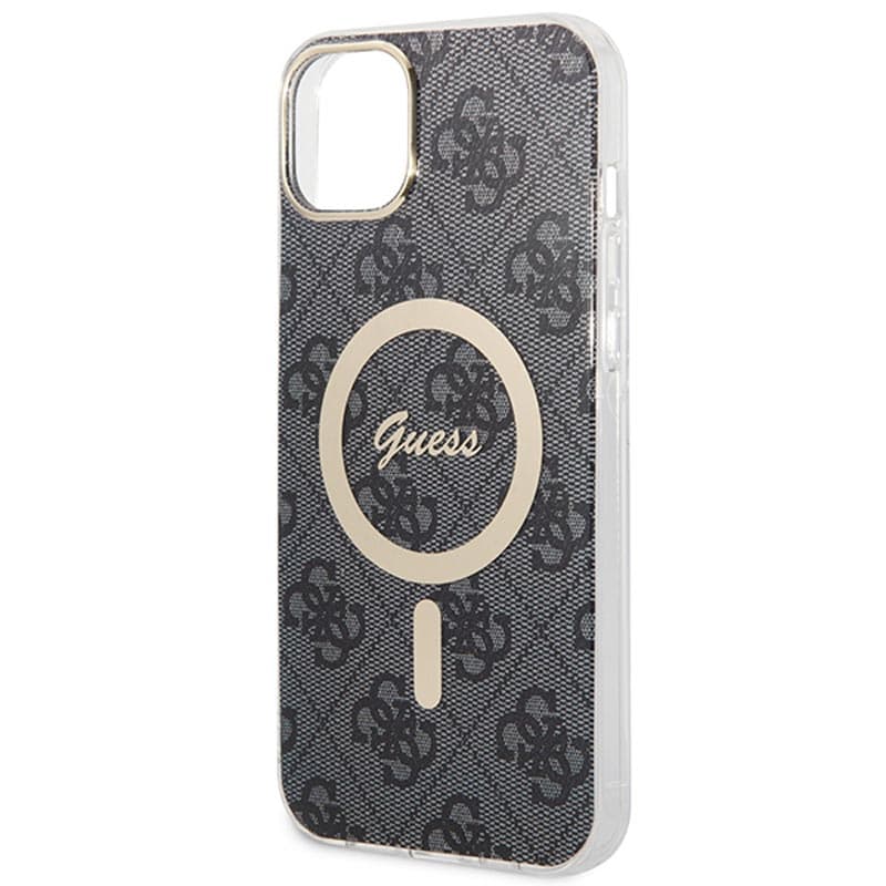 Guess Bundle Pack MagSafe 4G - Set of case for iPhone 14 Plus + MagSafe charger (Black/Gold) 7