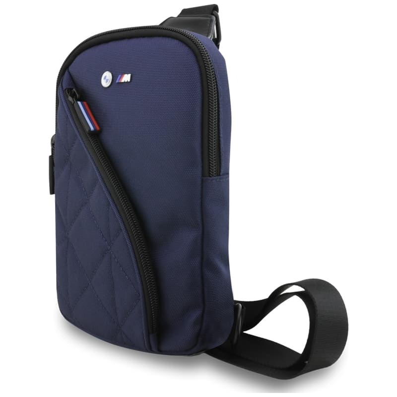 BMW Nylon Pocket & Metal Logo - Crossbody Phone Bag (Navy Blue) 2