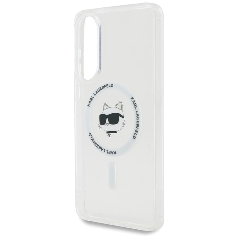 Karl Lagerfeld Button Choupette Head Printed Logo MagSafe - Case for Samsung Galaxy S25 Edge (white) 6