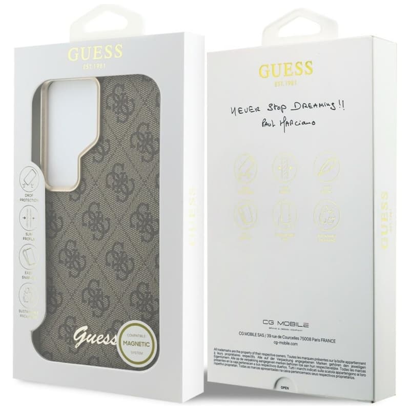 Guess 4G Script MagSafe - Samsung Galaxy S26 Ultra Case (Brown) 8