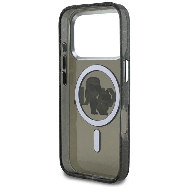 Karl Lagerfeld IML Glitter Karl & Choupette Sketch Logo MagSafe - Case iPhone 17 Pro (Black) 7