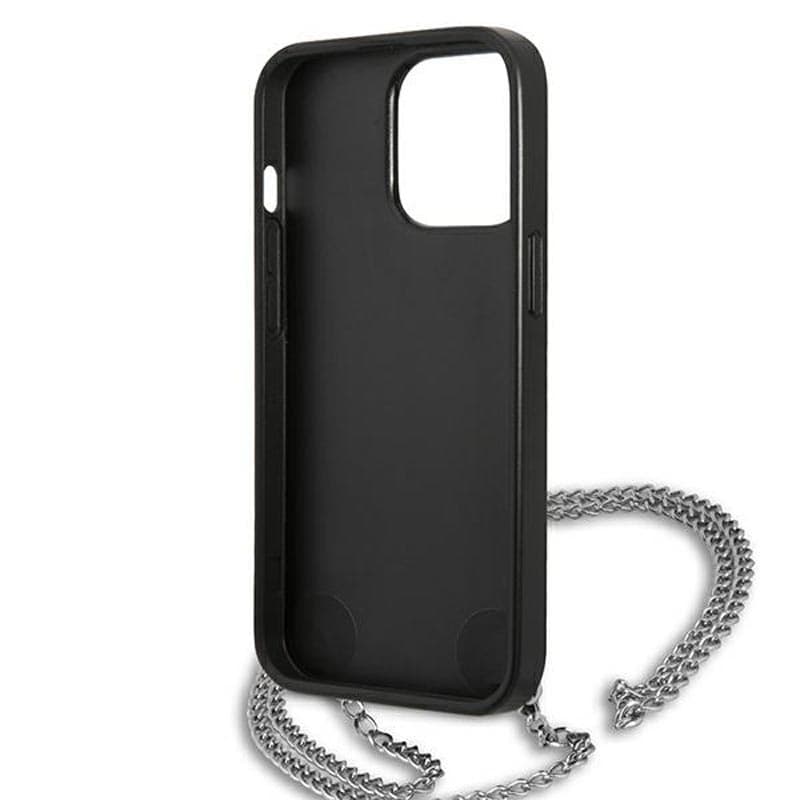 Karl Lagerfeld Leather Textured and Chain - Case for iPhone 13 Pro Max (Black) 7