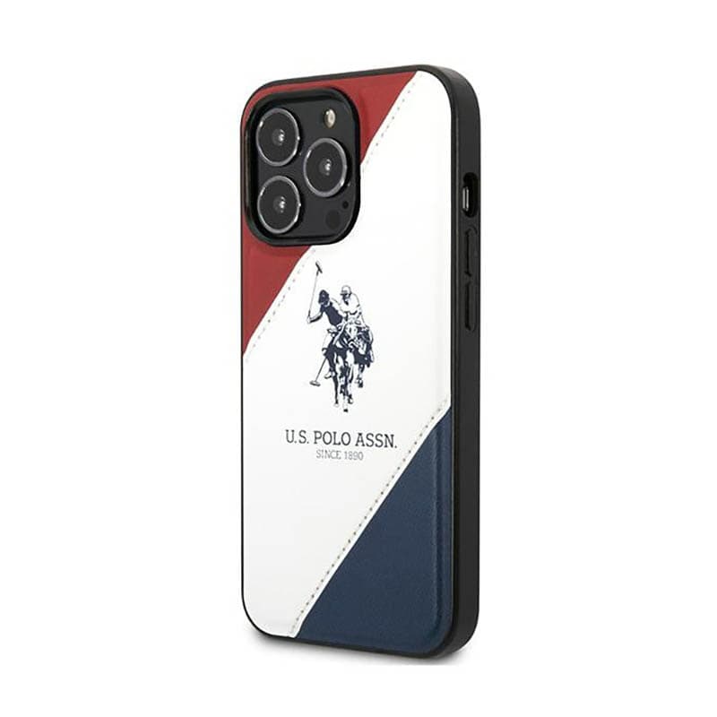 US Polo Assn Tricolor Embossed - Case for iPhone 14 Pro Max (White) 2