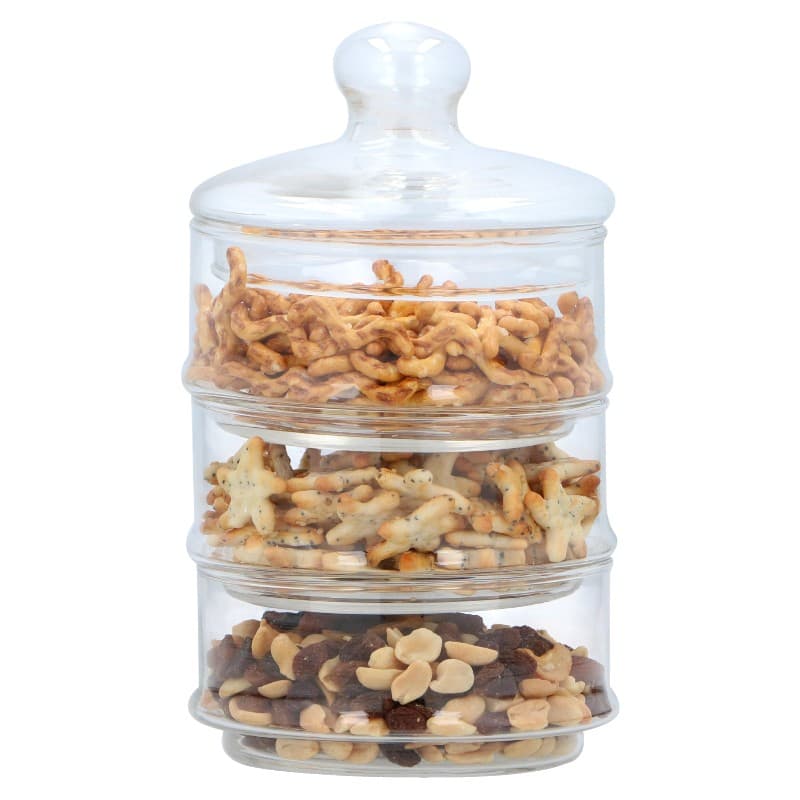 Alpina - Glass container / jar for sweets, 3 levels, 12x23 cm 3