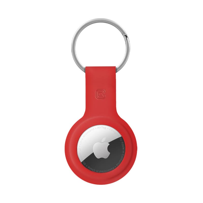 Crong Silicone Case with Key Ring – Protective keychain case for Apple AirTag 1/2 (red) 4